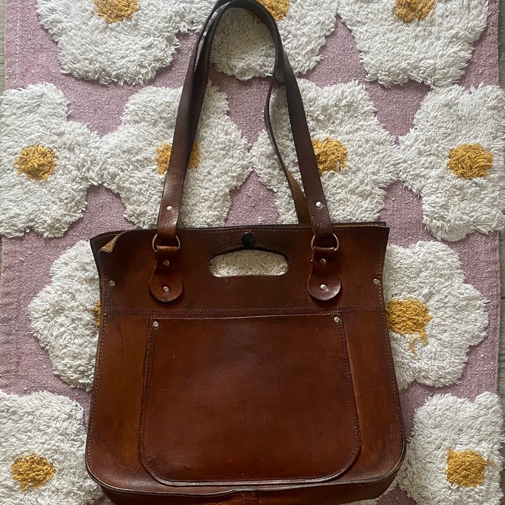 Classic Brown Leather Tote Bag